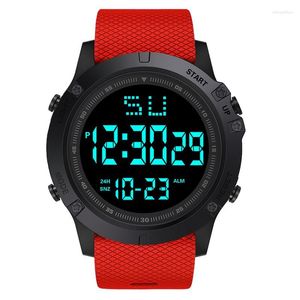 Armbanduhren Multifunktions Herren Sportuhr LED Digital Big Dial Wasserdicht Leuchtende Männer Sport Elektronische Uhren