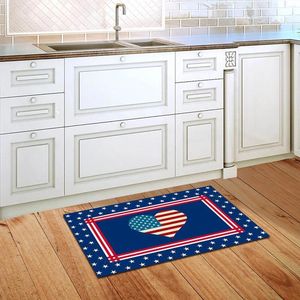 Mattor American Flag Doormat 4 juli Independence Day Non Slip Bath Mattor US Golvmatta ingångsdörr för stickad filt