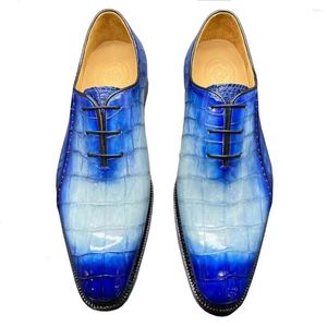 Dress Shoes KEXIMA Chue Arrival Men Male Formal Crocodile Leather Color Rub Sole