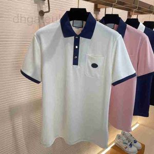 Men's T-Shirts designer Chest Double Embroidery Logo Bead Silky Pearl Cotton Fabric Polo Shirt T FT7J