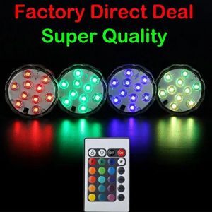 Umlight1688 2 estilos com controle remoto, 10 LED submersível LED RGB à prova d'água luz LED operada por bateria luz para vaso de festa de casamento LL