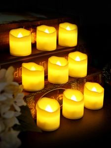 Ljus 6st Flameless Votive Electric Fake Candle Table Festival Halloween Juldekorationer 230921