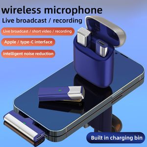 Microfone de lapela duplo sem fio SX960 para iPhone e Android, melhor microfone de lapela para gravação de vídeo com redução de ruído, Plug Play, com estojo de carregamento
