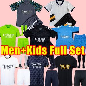 Homens Crianças Conjunto completo 23/24 CAMAVINGA Camisas de futebol 2023 REAL MADRIDS RODRYGO MODRIC MARCELO ASENSIO LUCAS V TCHOUAMENI BELLINGHAM Home Away Terceiro Goleiro ÍCONE