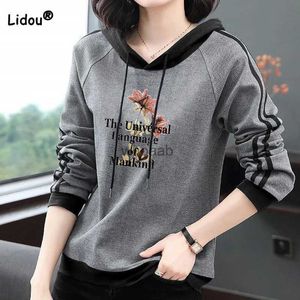 Frauen Vintage Koreanische Gedruckt Spliced Langarm Kleidung Casual Frühling Sommer Lose Alle-spiel für Weibliche YQ230928