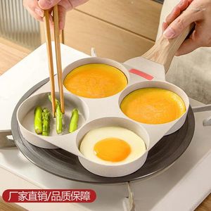 Pans 3 4hole Omelet Pan Frying Pot Thickened Nonstick Egg Pancake Steak Cooking Hamburg Bread Breakfast Maker Induction Cooker