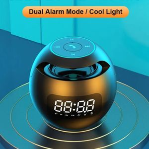 Desk Table Clocks Mini Bluetooth S er Wireless Sound Box with LED Display Alarm Clock Hifi TF Card MP3 Music Play 230928