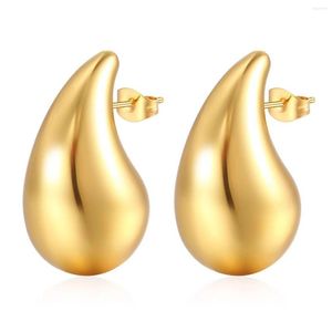 Stud Earrings 2023 Desinger Bold Stereoscopic Pear Drop Shape For Woman Hollow Stainless Steel Gold Plated Silver Color Earring