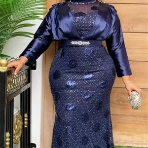 Plus size Dresses MD African Women Plus Size Evening Dresses Wedding Party Luxury Sequin Gown Bodycon Mermaid Dashiki Ankara Africa Clothing 230927