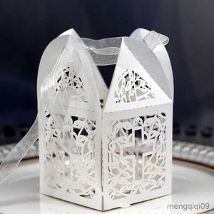 Christmas Decorations 20pcs Crossing Laser Cut Carriage Candy Box Baby Shower Baptism Boy Girl Birthday Communion Christening Wedding Decoration R230928