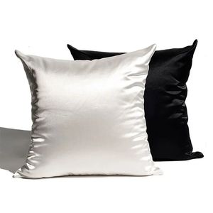 Cushion/Decorative Pillow Solid Silk Pillowcase Slip Imitated Mulberry Plain Bed 100% Satin Queen Pillow Case Cover King Twin Home White Soft Comfortable 230928