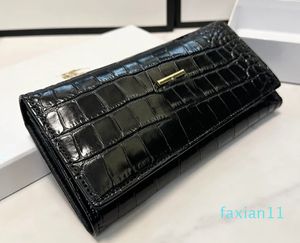 Handbag Coin Purse Fashion Multi Card Slot Card Holder Bag Plaid Grain Crocodile Patent Leather Gold Metal Buckle Internal Zipper Women Bags