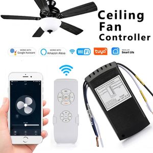 Andra elektronik Tuya Smart Life Takfläktkontroller WiFi Light Kit med RF Remote Control App Speed ​​Switch Dimmer Work Alexa Google 230927