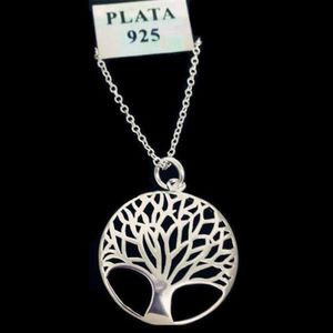 Mode Silver Tree of Life Pendant Necklace Silver Totem Religion 18Inch Collares Populares 925 Wedding Valentines Day Jewelry274V