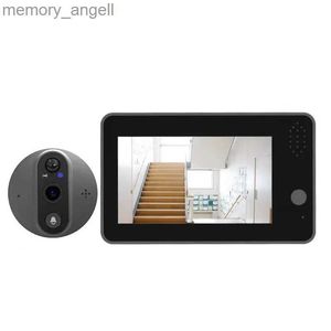 Dörrklockor 2023 3MP Video Doorbell Smart Home Peephole Doorbell Camera WiFi 4,3 tum HD IPS SCREAT NATT PIR Wireless Call for iOS Andriod YQ230928