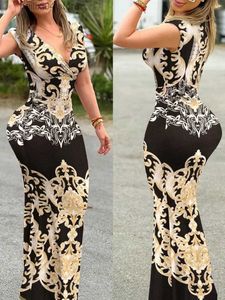 Podstawowe sukienki swobodne 2023 Letnie sukienki dla kobiet barokowych lampartek print bez rękawów sukienka bodycon vestidos de Mujer Casual elegancka mini szata samica t230928