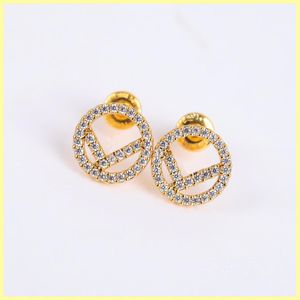 2023 Gold Hoop örhängen Designers Diamond Stud Earrings F Earring For Lady Women Party Wedding Lovers Gift Jewelry 925 Silver 21092446