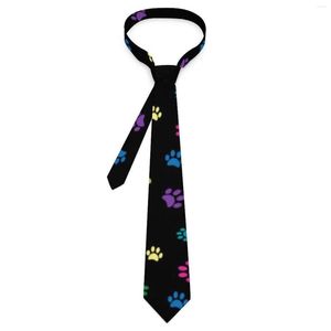 Laços bonitos patas de cachorro gravata colorida impressão festa de casamento pescoço retro na moda para homens colar gráfico gravata presente de aniversário