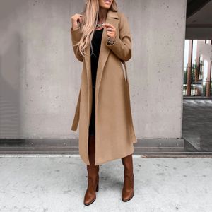 Women's Wool Blends Coat Long Woolen Coat Women'S Autumn Winter Korean Trend Loose Temperament Woolen Coat Streetwear Fashion Outwear 230927