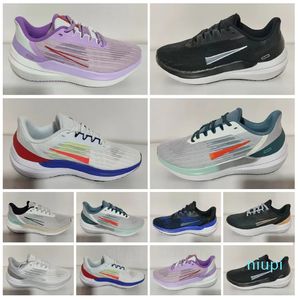 Koşu Ayakkabıları Pegasu V9 Spor ayakkabılar Sandalet Üçlü Beyaz Gece Yarısı Siyah Donanma Klor Şeridi
