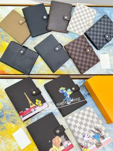 Marca de luxo Girassol Unissex Carteira Designer Marca Animal Impresso Mulheres Notebook Diário Brwon Carta Mens Notebook Com Titulares de Cartão Preto Xadrez Sacos de Embreagem Diário