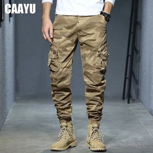 Men's Pants CAAYU Joggers Cargo Pants Men Casual Hiphop MultiPocket Male Trousers Sweatpants Streetwear Tactical Track KhakiCamouflage Pants 230927
