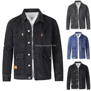 Giacche da uomo Autunno Inverno Casual Manica lunga Colletto rovesciato Solid Denim Cool For Men Giacca Abbigliamento da trekking da uomo