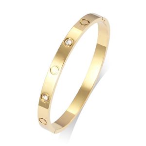 Gioielli di moda Love Design Bracciale con chiusura con fibbia a scatto Braccialetti con fibbia Braccialetti con fibbia in acciaio al titanio 316L con pietra For197e