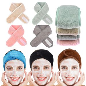 Newest Adjustable Hair Wrap Head Band for Women Simple Candy Color Beauty Makeup Toweling Soft Salon SPA Facial Headband