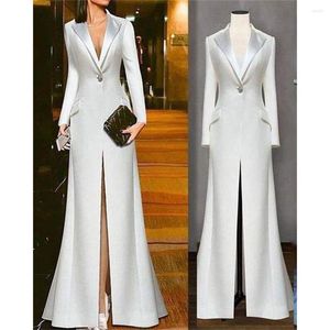 Women's Suits Women Jacket Long Coat Fashion Luxury Satin One Button Single Piece Elegant Special Occasion Notched Lapel Custom Made 2023