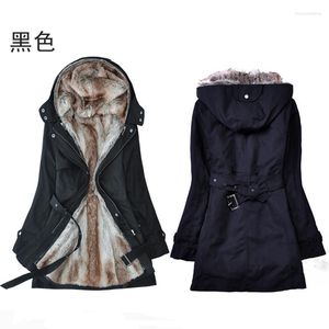 Women's Trench Coats Winter Jacket Women 2023 Fleece Long Coat Wool Liner Warm Thickening Cotton-padded Clothes Vestidos