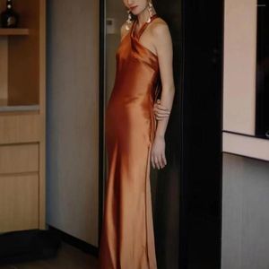 Sukienki swobodne francuskie proste temperament dla kobiet szyfonowy satynowy tiul super bajki zaręczynowy długa sukienka żeńska vestidos 2023