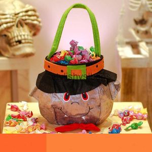 Totes Halloween Party Handheld Candy Bag Pattern Children's Fleece Gift Bag Bat Black Cat Pumpkin Bag04stylishyslbags