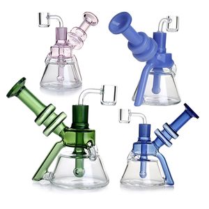 phoenix star glass water pipes Mini Glass Dab Oil Rigs Recycle Bong With showerhead perc Heady Glass Smoking Pipes with quartz banger 6.5 inches