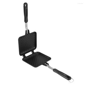 Bread Makers Grilled Sandwich Panini Maker Toast Breakfast Machine Pan Nonstick Aluminum Flip Kitchen Tool