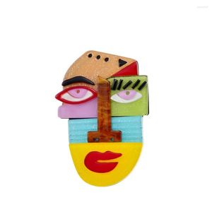 Brooches Japanese Anime Pins Human Face Cute Abstract Cartoon Acrylic Acetate Brooch Coat Jewelry For Friends Gift