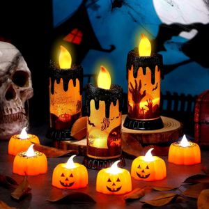 Ljus 20 Halloween Jacko Lanterns Dekorationer LED Elektroniska ljus Party Supplies 230921