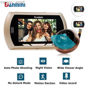 Türklingeln YB-43AHD-M 4,5-Zoll-HD-Farbbildschirm Smart Doorbell Viewer Digitaler Türspion Viewer Kamera Türauge Videoaufzeichnung IR-Nachtsicht YQ230928
