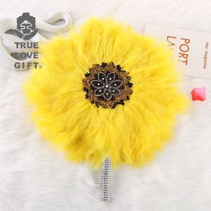 Outras ferramentas manuais 1 pcs um lado africano peru pena mão fã para casamento nupcial artesanal nigeriano handfan eventaille mariage fãs de mão 230724