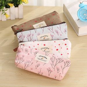 Vintage Style Pencil Case Retro Flower Floral Lace Pencil Bag School Supply Cosmetic Makeup Bag Zipper Pouch Purse