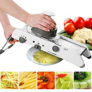 Mandoline Vegetable Slicer Manual Cutter Grater med justerbara 304 rostfria stålblad för hemverktyg Kökstillbehör 2103269X