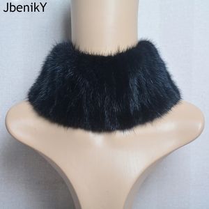 Scarve Winter Luxury Real Mink Pälsscarf Fashion Warm Sticked äkta pannband Naturliga halsdukar Retail Wholesale 230928