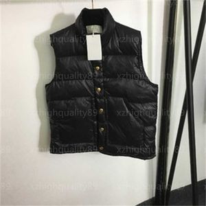 Autumn Vest Women Designer Jacket Warm Comfort Top Chest Embroidery Sleeveless Standing Collar Double Pockets Fashion Veste Designers Gilet Womens Vests