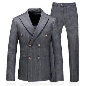 Men's Suits Blazers Men's Suit Large Size Male Blazers Double Breasted Three Piece Suit Dress