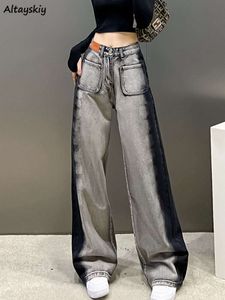 Calça jeans feminina com listra lateral, cinza-preto, vintage, solta, reta, bf, popular, diária, escritório, estilo coreano, nova