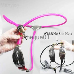 Bondage feminino de aço inoxidável silicone cinto de castidade calcinha invisível roupa interior anal vaginal plug butt buraco bdsm bondage lock mulheres x0928