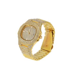 Designer Mens Relógios Moda Diamante de Alta Qualidade Iced Out Watch Hip Hop Rose Gold Silver Black Watch2704