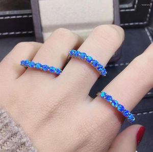 Cluster Rings Real Natural Opal Ring Wedding Engagement For Women 925 Sterling Silver