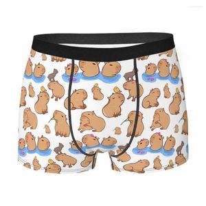 Underpants Pattern Men Boxer Briefs Capybara Cartoon Highly Breathable Underwear High Quality Print Shorts Gift Idea
