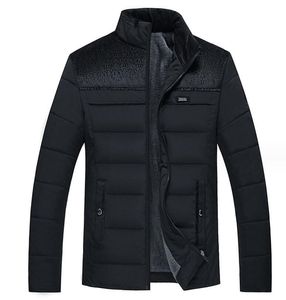 Herren Plüsch Verdickte Parkas Stehkragen Winterjacke Herren Parker Mantel Winter Warm Dicker Reißverschluss Mantel Gepolsterter Mantel für Herren